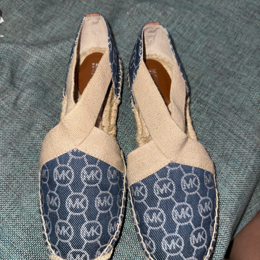 MK Women's Espadrilles in Blue and Tan